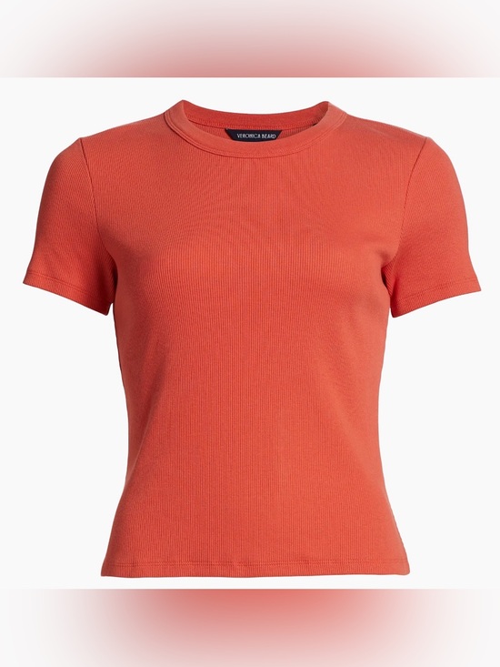 Veronica Beard Tops - Veronica Beard Pruitt Crewneck Ribbed Short Sleeve Tee